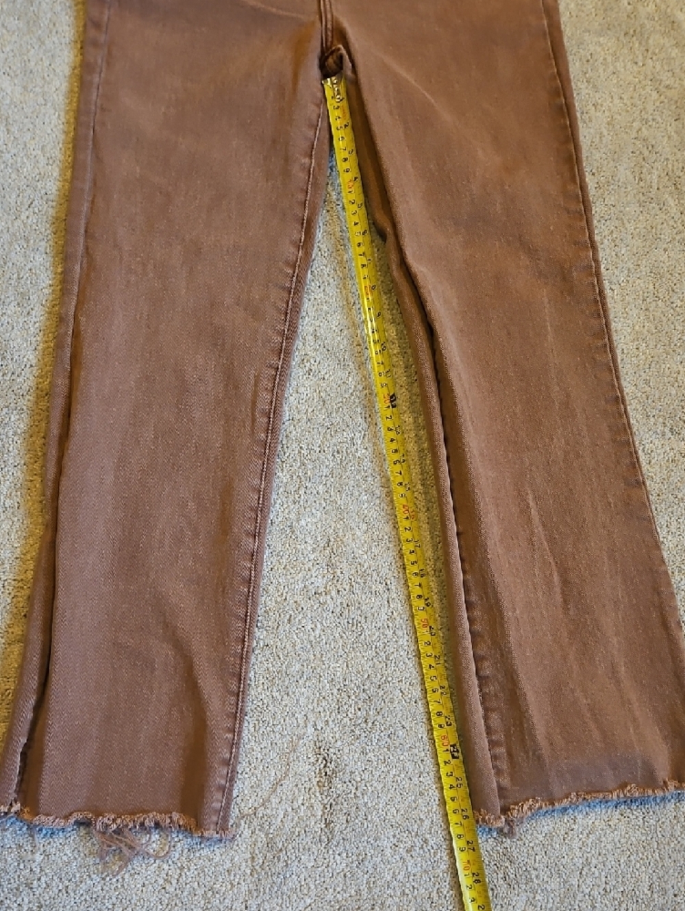 Risen Women's Brown Wide-Leg Jeans with Raw Hem - Picture 7 of 12